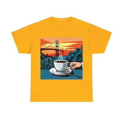 Golden Gate Bridge....and Coffee.......Unisex Heavy Cotton Tee