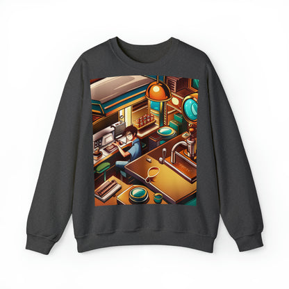 Comic Vintage Barista, Unisex Heavy Blend™ Crewneck Sweatshirt