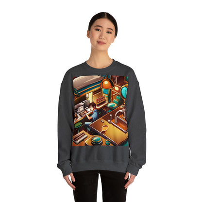 Comic Vintage Barista, Unisex Heavy Blend™ Crewneck Sweatshirt