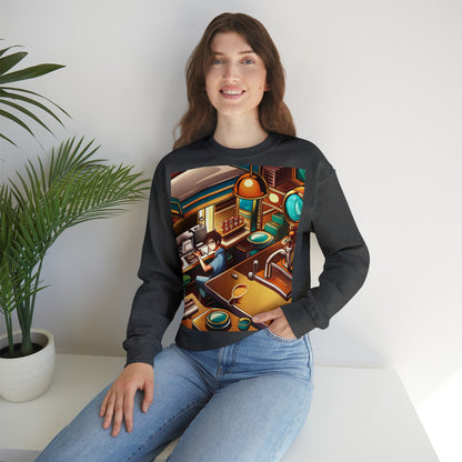Comic Vintage Barista, Unisex Heavy Blend™ Crewneck Sweatshirt
