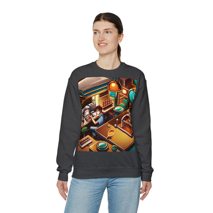 Comic Vintage Barista, Unisex Heavy Blend™ Crewneck Sweatshirt