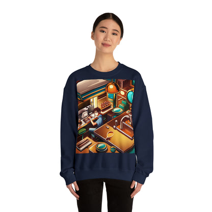 Comic Vintage Barista, Unisex Heavy Blend™ Crewneck Sweatshirt