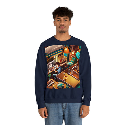 Comic Vintage Barista, Unisex Heavy Blend™ Crewneck Sweatshirt
