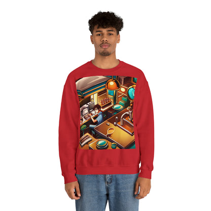 Comic Vintage Barista, Unisex Heavy Blend™ Crewneck Sweatshirt
