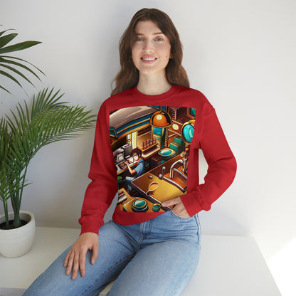 Comic Vintage Barista, Unisex Heavy Blend™ Crewneck Sweatshirt