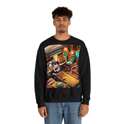 Comic Vintage Barista, Unisex Heavy Blend™ Crewneck Sweatshirt