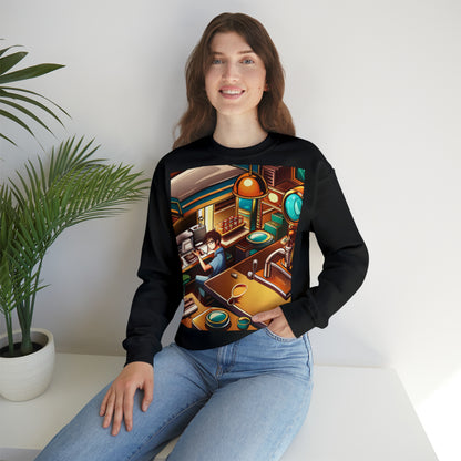 Comic Vintage Barista, Unisex Heavy Blend™ Crewneck Sweatshirt