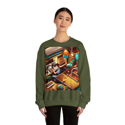 Comic Vintage Barista, Unisex Heavy Blend™ Crewneck Sweatshirt