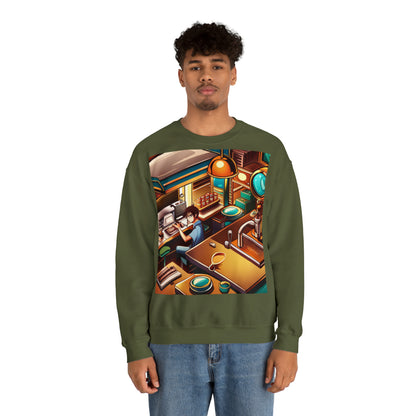 Comic Vintage Barista, Unisex Heavy Blend™ Crewneck Sweatshirt