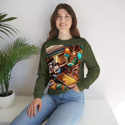 Comic Vintage Barista, Unisex Heavy Blend™ Crewneck Sweatshirt