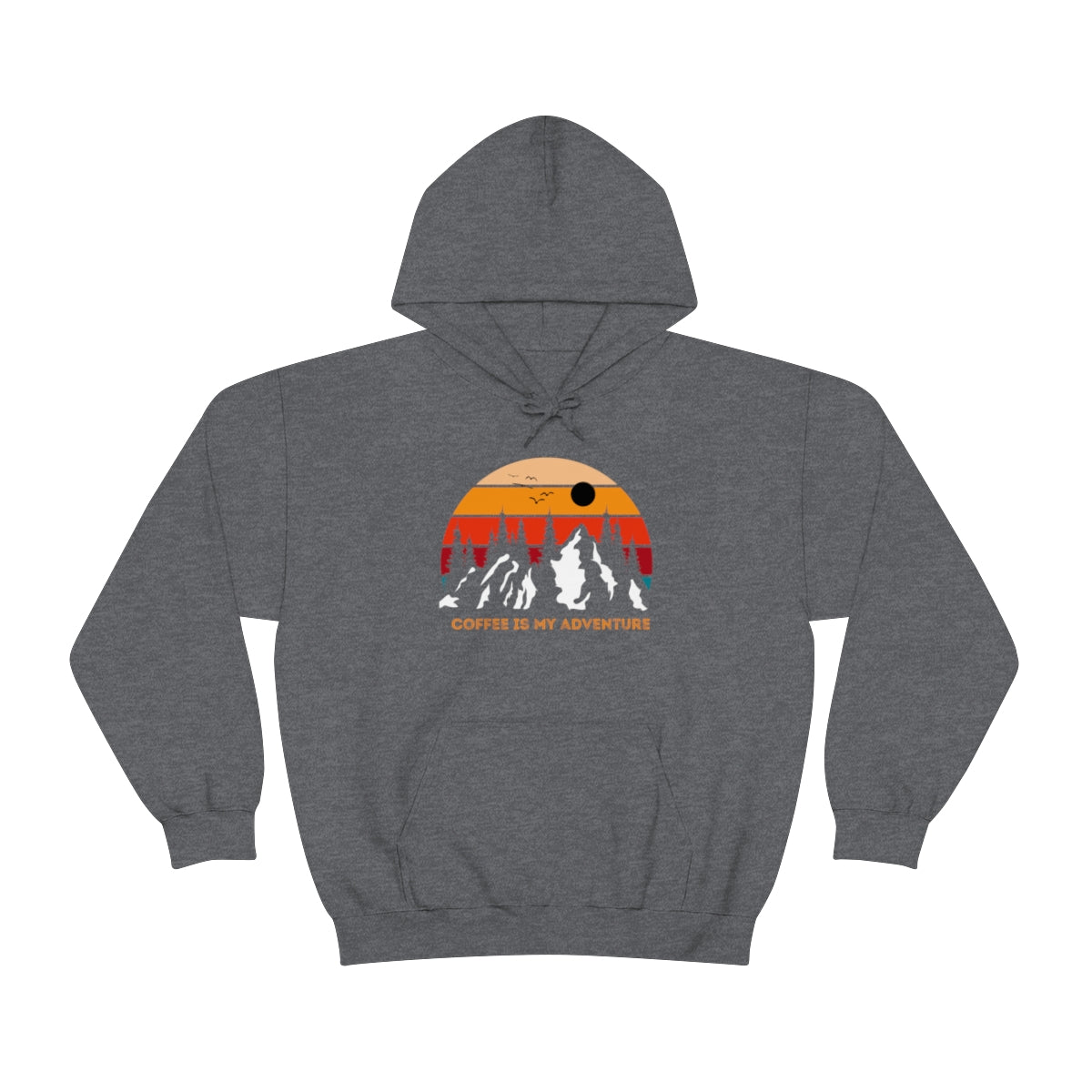 Adventure meets Coffee Hoodie: Unisex Heavy Blend Hooded Sweatshirt