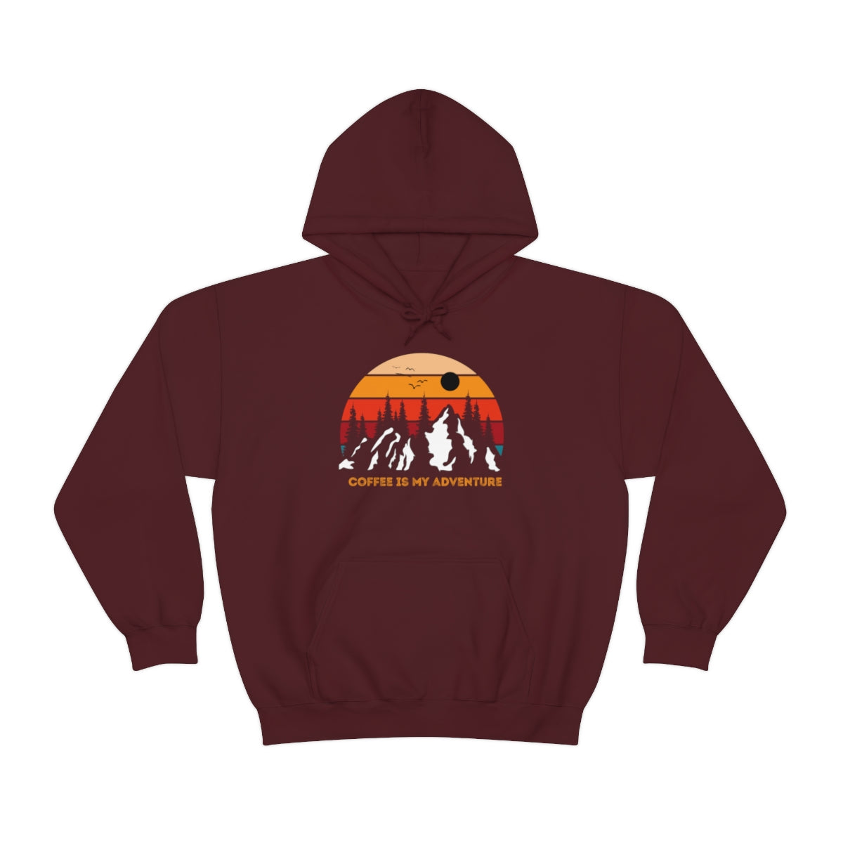 Adventure meets Coffee Hoodie: Unisex Heavy Blend Hooded Sweatshirt