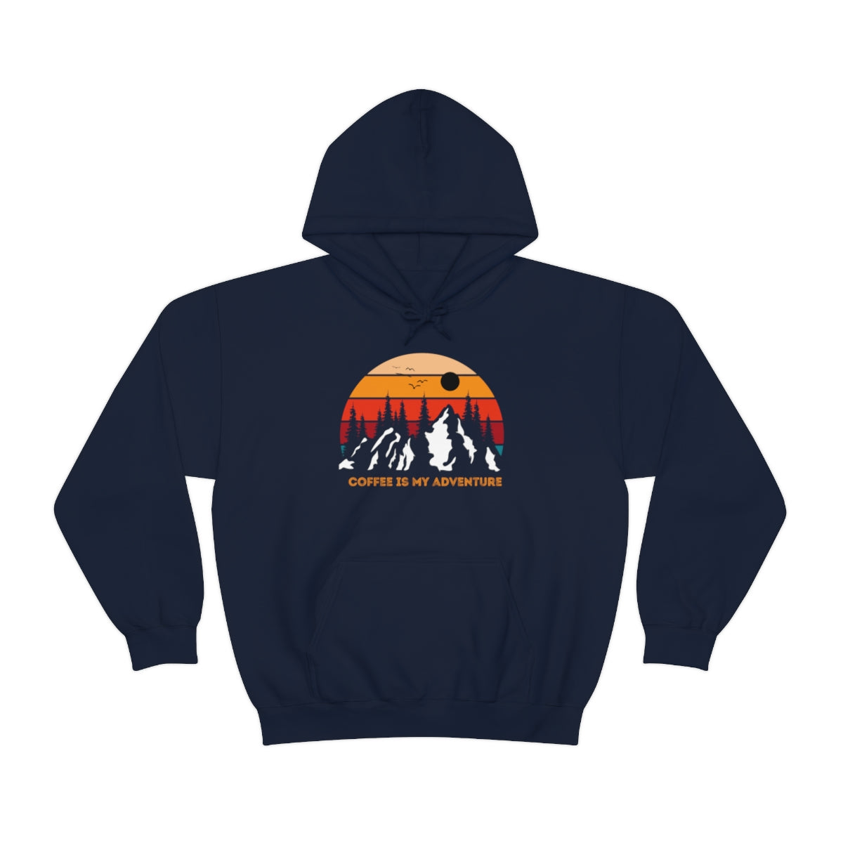 Adventure meets Coffee Hoodie: Unisex Heavy Blend Hooded Sweatshirt