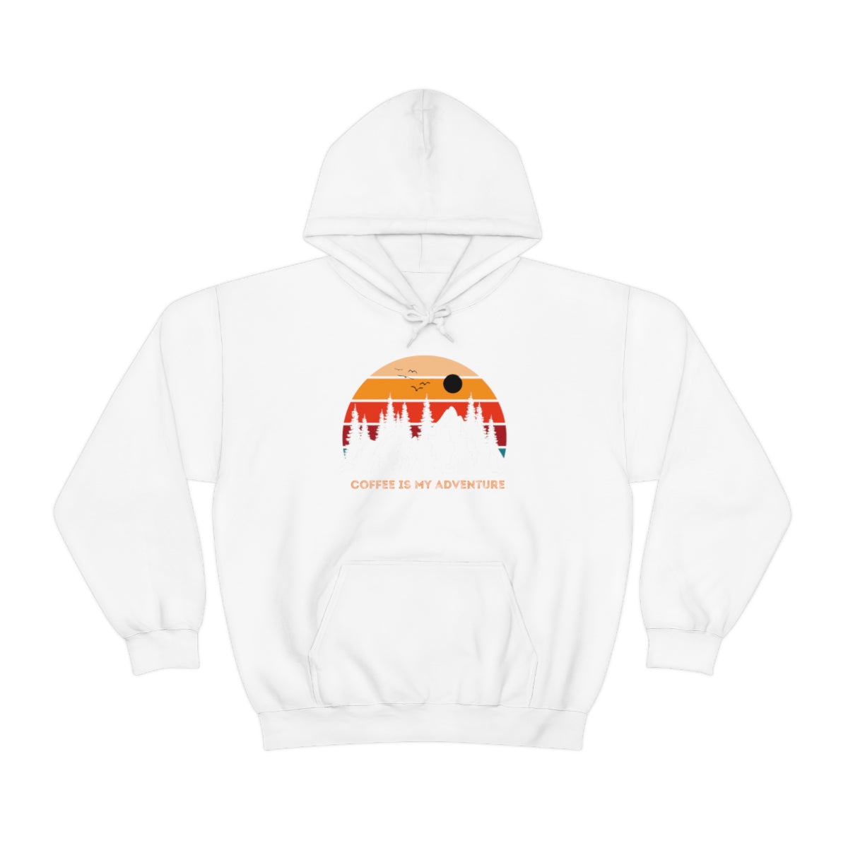 Adventure meets Coffee Hoodie: Unisex Heavy Blend Hooded Sweatshirt