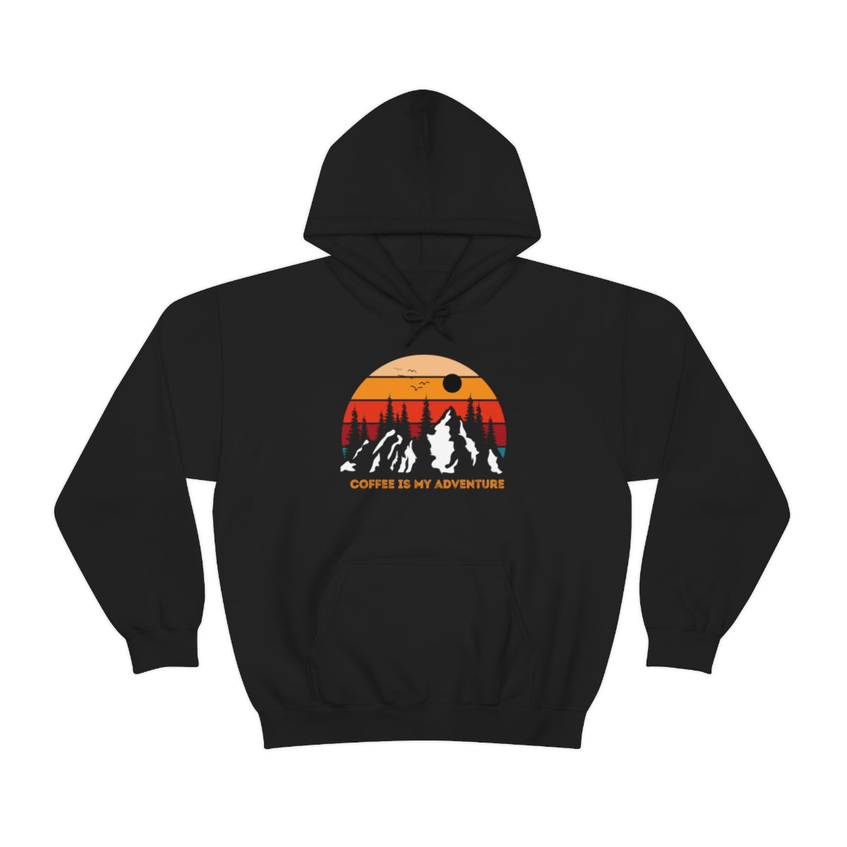 Adventure meets Coffee Hoodie: Unisex Heavy Blend Hooded Sweatshirt