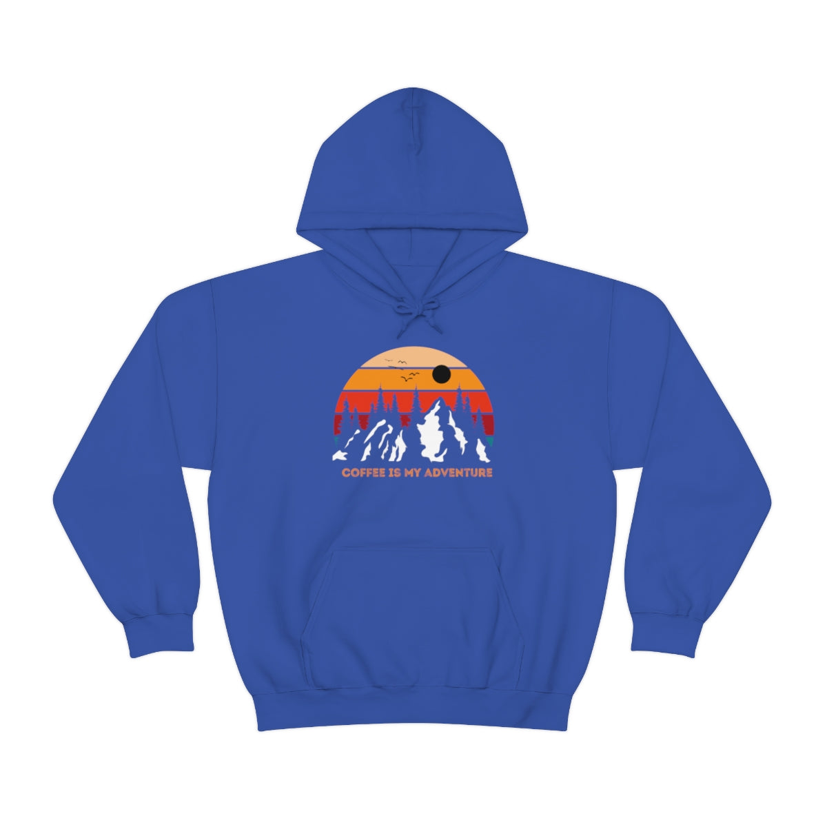 Adventure meets Coffee Hoodie: Unisex Heavy Blend Hooded Sweatshirt