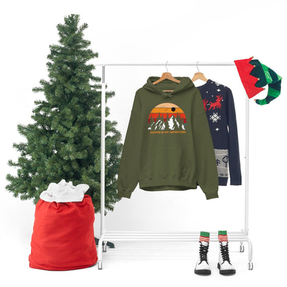 Adventure meets Coffee Hoodie: Unisex Heavy Blend Hooded Sweatshirt