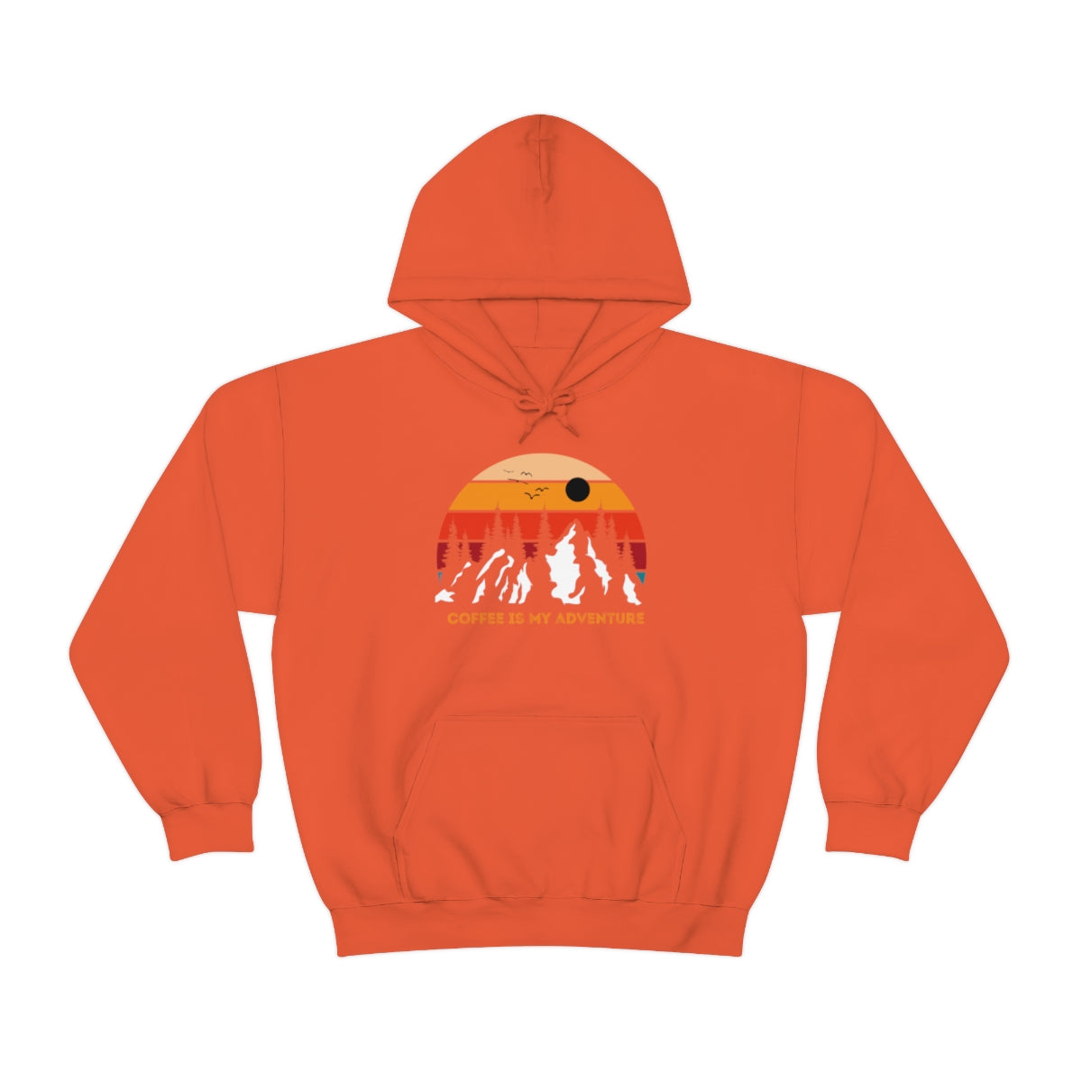 Adventure meets Coffee Hoodie: Unisex Heavy Blend Hooded Sweatshirt